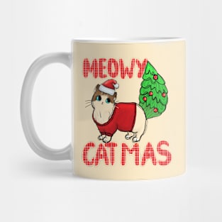 Meowy Catmas - Funny Christmas Cat Mug